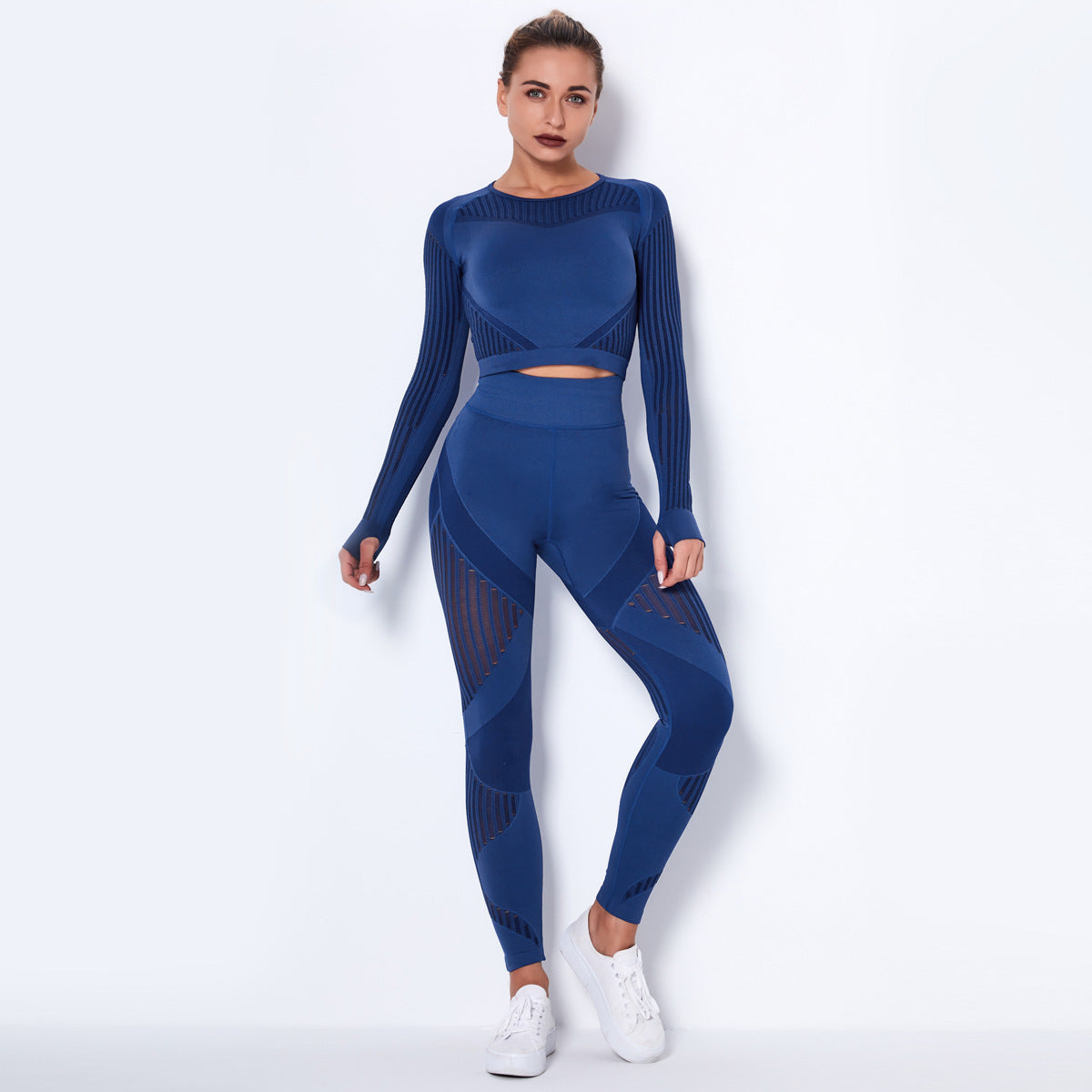 Seamless Knitted Long-Sleeved Yoga Wearsuit
