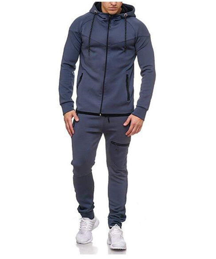 Fitness casual wear with solid zipper
