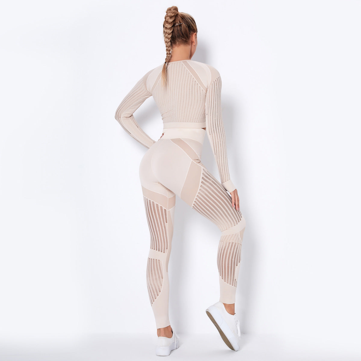 Seamless Knitted Long-Sleeved Yoga Wearsuit