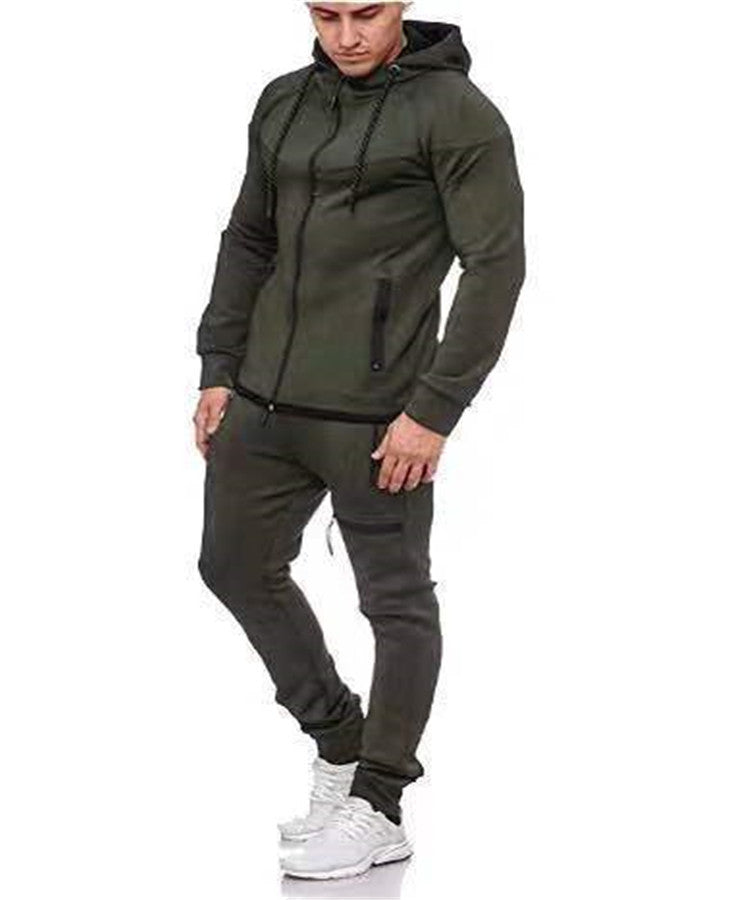 Fitness casual wear with solid zipper