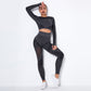 Seamless Knitted Long-Sleeved Yoga Wearsuit