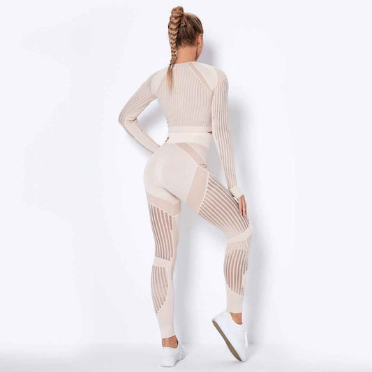 Seamless Knitted Long-Sleeved Yoga Wearsuit