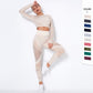 Seamless Knitted Long-Sleeved Yoga Wearsuit